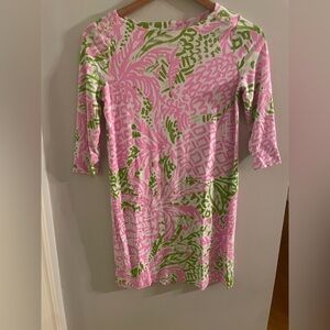 LILLY PULITZER girls’ pink sunset Home Slice pineapple Mini Sophie dress XL